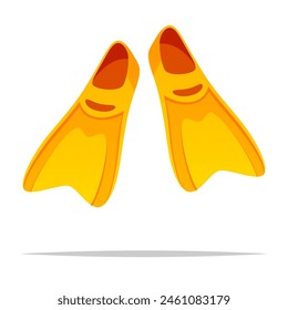 Swimming fins diving flippers vector isolated illustration