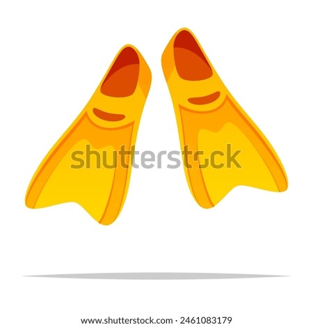 Swimming fins diving flippers vector isolated illustration