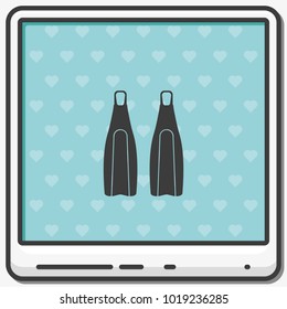 Swimming fins flat vector icon.