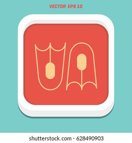 Swimming fins icon.