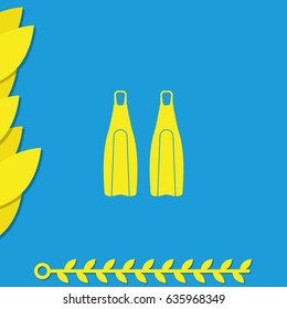 Swimming fins icon.