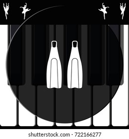 Swimming fins icon.