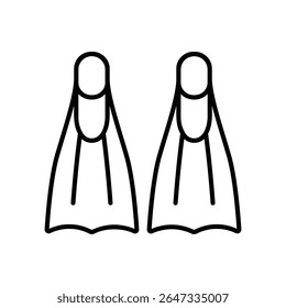 Swimming fins icon for swimming footwear