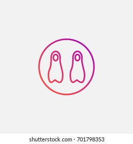 Swimming fins icon.gradient illustration isolated vector sign symbol
