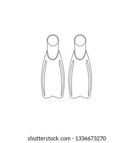 swimming fins. simple flat vector icon illustration. outline line symbol - editable stroke
