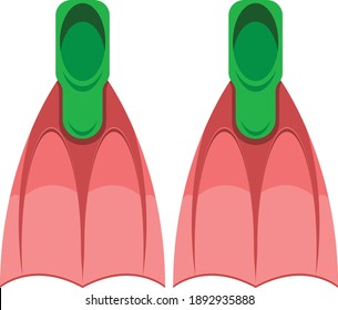 Swimming fins vector art and illustration
