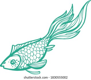 Schwimmfisch, dekorative Vektorgrafik