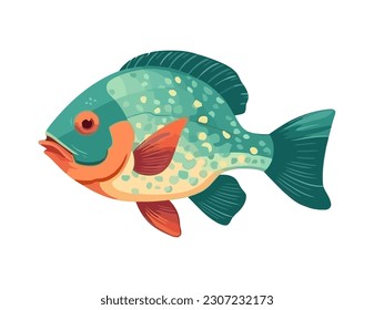 Swimming fish in underwater nature illustration icon isolated