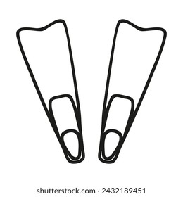 Swimming flippers or diving fins symbol