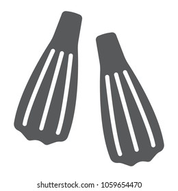 Swimming flippers glyph icon, diving and underwater, fins sign vector graphics, a solid pattern on a white background, eps 10.