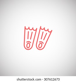 Swimming flippers icon