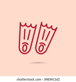 Swimming flippers icon