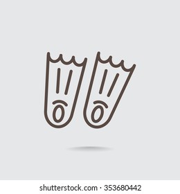 Swimming flippers icon