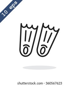 Swimming flippers icon