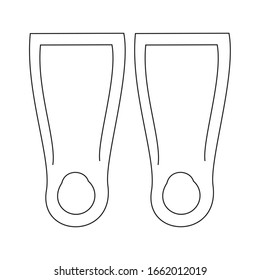 swimming flippers icon editable outline stroke vector illustration 