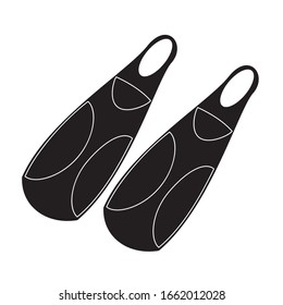 swimming flippers icon editable outline stroke vector illustration 