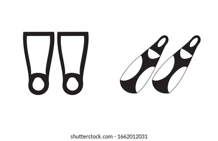 swimming flippers icon editable outline stroke vector illustration 