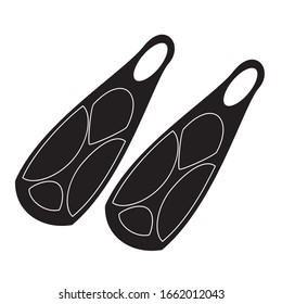 swimming flippers icon editable outline stroke vector illustration 
