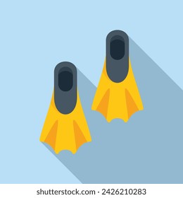 Swimming flippers icon flat vector. Travel sea active. Walk service risk