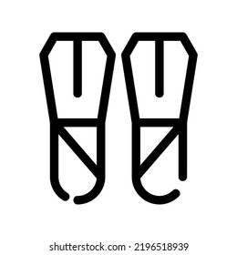 swimming flippers icon or logo isolated sign symbol vector illustration - high quality black style vector icons
