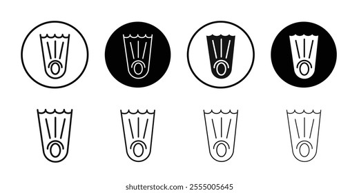 Swimming flippers icon logo sign set vector outline