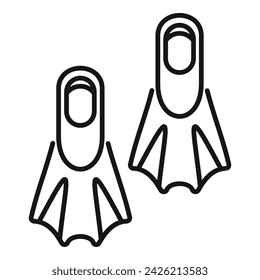 Schwimmen Flipper Symbol Umriss Vektor. Reisen im Meer aktiv. Gehdienstrisiko