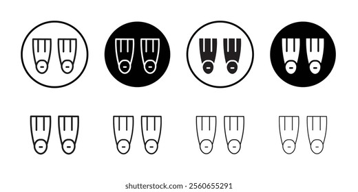 Swimming flippers icon Outline vector for web ui