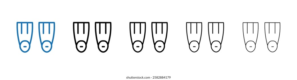 Swimming flippers icon Outline vector logo for web ui