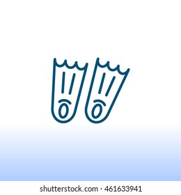  Swimming flippers icon vector.