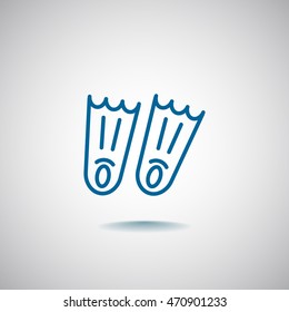  Swimming flippers icon vector.