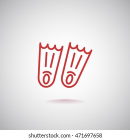  Swimming flippers icon vector.