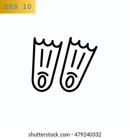  Swimming flippers icon vector.