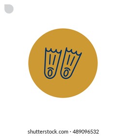  Swimming flippers icon vector.