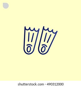  Swimming flippers icon vector.