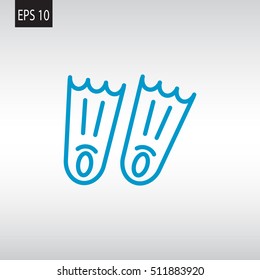  Swimming flippers icon vector.