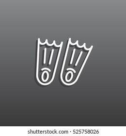 Swimming flippers icon vector.