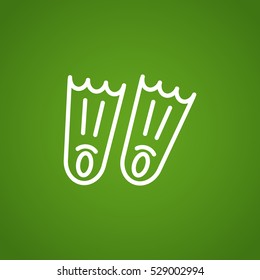  Swimming flippers icon vector.
