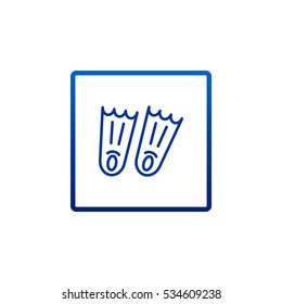  Swimming flippers icon vector.