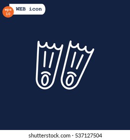  Swimming flippers icon vector.