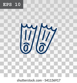  Swimming flippers icon vector.