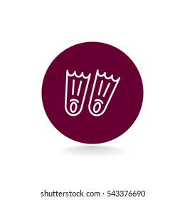  Swimming flippers icon vector.