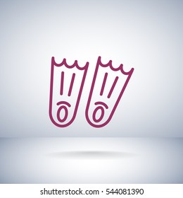  Swimming flippers icon vector.