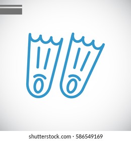  Swimming flippers icon vector.