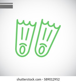  Swimming flippers icon vector.