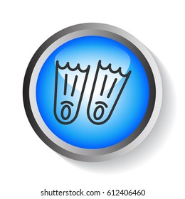  Swimming flippers icon vector.