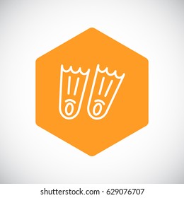  Swimming flippers icon vector.