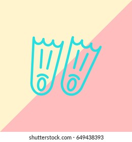  Swimming flippers icon vector.