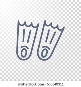  Swimming flippers icon vector.