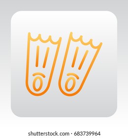  Swimming flippers icon vector.