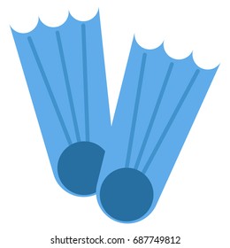 Swimming flippers icon, vector illustration flat style design isolated on white. Colorful graphics
